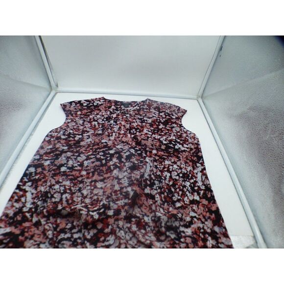 Halogen Floral Print Surplice Sleeveless Blouse, Black, Multi, Sz. XS - Picture 10 of 10